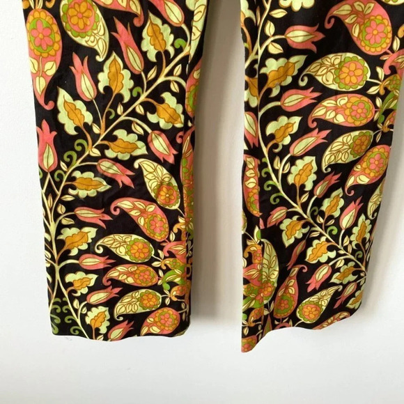 Zara Printed Flared Pants Trousers Groovy Floral 70's Pattern Sz Small - Picture 10 of 16